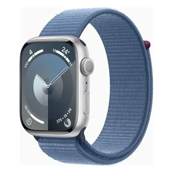 Apple Watch Series 9 (GPS) 45mm aluminio plateado con correa deportiva Loop Azul Invierno