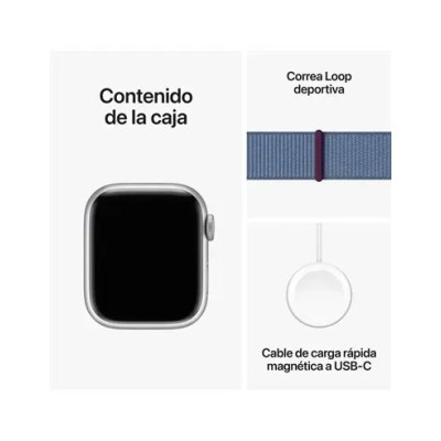 Apple Watch Series 9 (GPS) 45mm aluminio plateado con correa