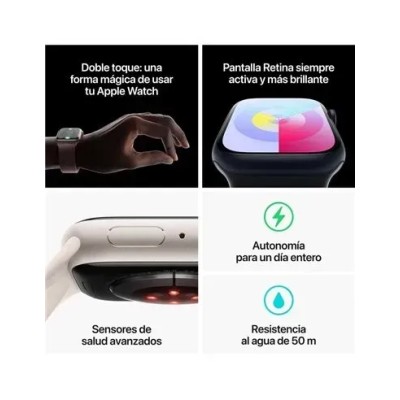 Apple Watch Series 9 (GPS + Cellular) 45mm aluminio plateado