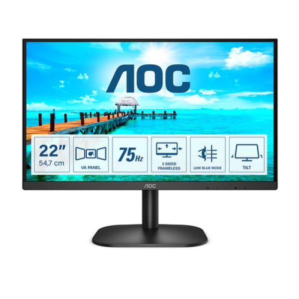 Monitor AOC 22B2DA 21.5'/ Full HD/ Multimedia/ Negro