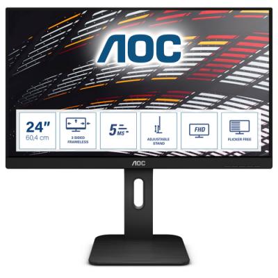 Monitor Profesional AOC 24P1 23.8'/ Full HD/ Multimedia/ Negro