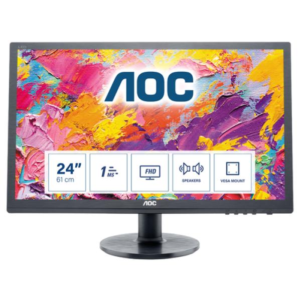 Monitor AOC E2460SH 24'/ Full HD/ Multimedia/ Negro