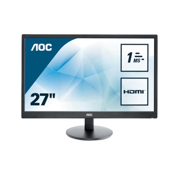 MONITOR LED AOC E2770SH - 27'/68.58CM - 1920X1080 FULL HD - 16:9 - 300CD/M2 - 20M:1 - 5MS - VGA - HDMI - VESA 100X100