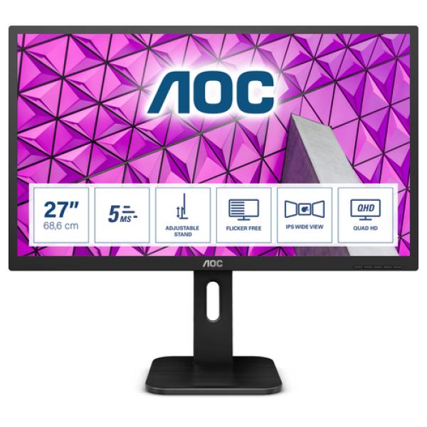 Monitor Profesional AOC Q27P1 27'/ QHD/ Multimedia/ Negro