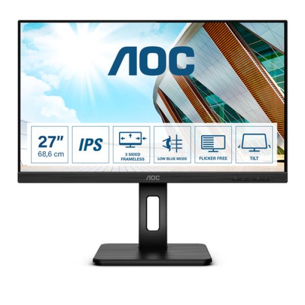 Monitor Profesional AOC Q27P2Q 27'/ QHD/ Multimedia/ Negro