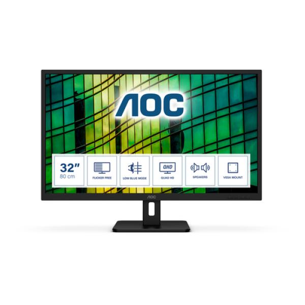 Monitor Profesional AOC Q32E2N 31.5'/ QHD/ Multimedia/ Negro