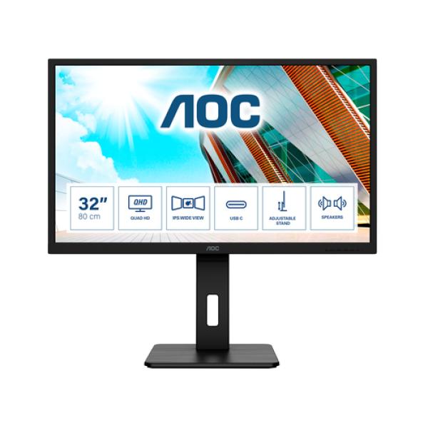 Monitor Profesional AOC Q32P2CA 31.5'/ QHD/ Multimedia/ Negro