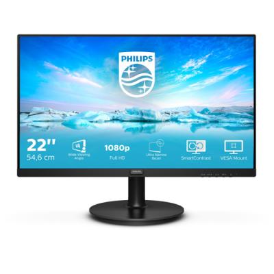 Monitor Philips V-Line 220V8L5 21.5'/ Full HD/ Negro