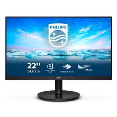 Monitor Philips V-Line 222V8LA 21.5'/ Full HD/ Multimedia/ Negro