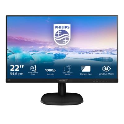 Monitor Philips 223V7QHAB 21.5'/ Full HD/ Multimedia/ Negro