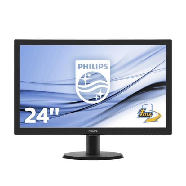 Monitor Philips V-Line 243V5LHAB 23.6'/ Full HD/ Multimedia/ Negro