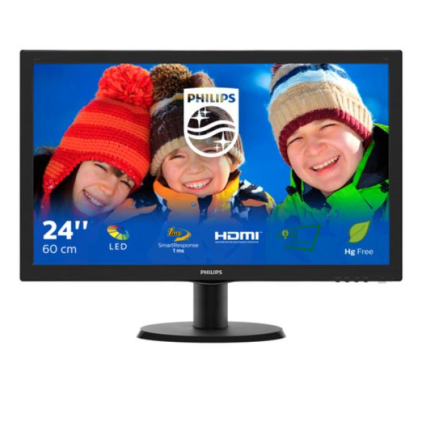 Monitor Philips V-Line 243V5LHSB 23.6'/ Full HD/ Negro