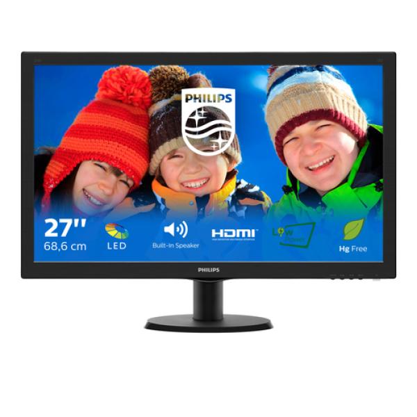 MONITOR LED MULTIMEDIA PHILIPS 273V5LHAB - 27'/69.6CM HD - 1920 X 1080 - 60HZ - 5MS - 10M:1 - 300CD/M2 - VGA - DVI-D - 2X2W - NE