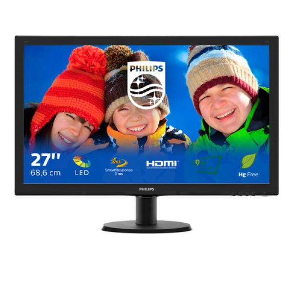 MONITOR PHILIPS 273V5LHSB - LED - 27'/68.6CM - 1920X1080 FULL HD - SMART CONTROL LITE - 300 CD/M2 - 5MS - 10M:1 - VGA - HDMI - N