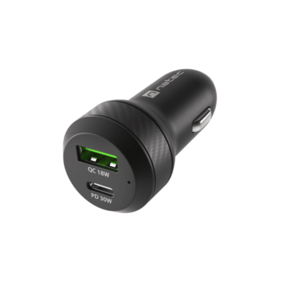 CARGADOR COCHE NATEC CONEY 1XUSB, 1XUSB-C QC3.0, PD 3.0 48W