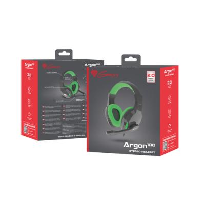 AURICULARES GAMING GENESIS ARGON 100 2.0 MINI JACK NEGRO-VERDE