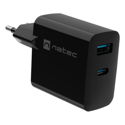 CARGADOR NATEC RIBERA GAN 45W PD3.0 QC3.0 1XUSB-A + 1XUSB-C