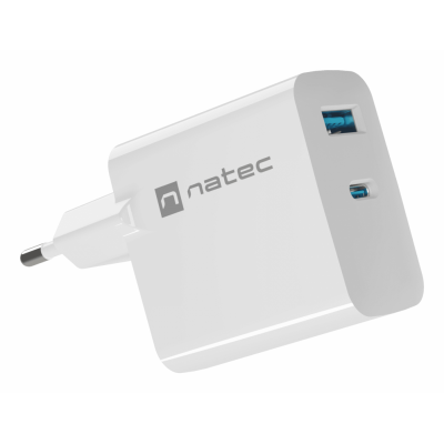 CARGADOR NATEC RIBERA GAN 45W PD3.0 QC3.0 1XUSB-A + 1XUSB-C