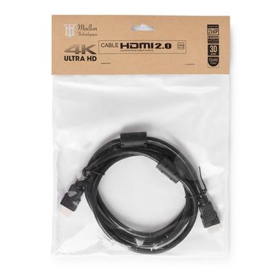 CABLE MAILLON BASIC HDMI DORADO CONECTOR HIGH SPEED BC NEGRO