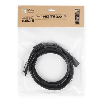 CABLE MAILLON BASIC HDMI DORADO CONECTOR HIGH SPEED BC NEGRO