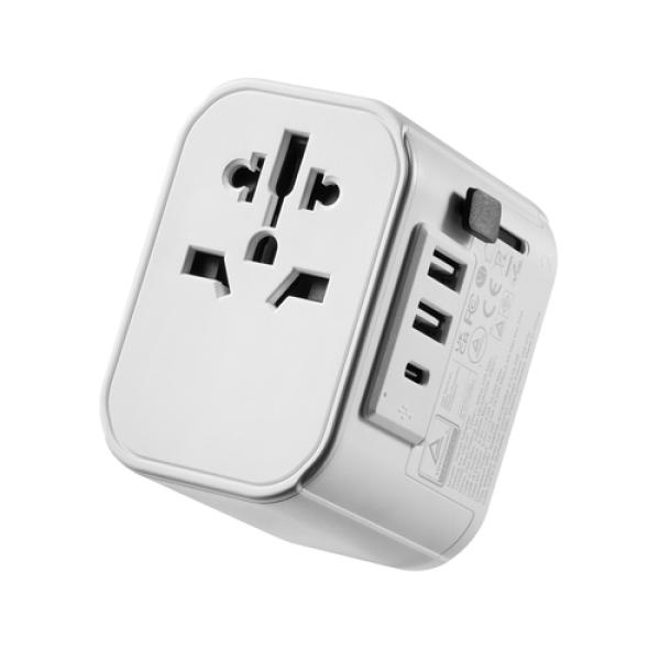 ADAPTADOR DE VIAJE EWENT 2 PUERTOS USB Y TIPO-C USA/UK/AUS/CHINA