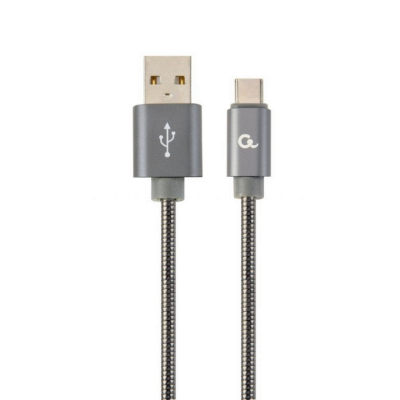 CABLE DE CARGA Y DATOS GEMBIRD USB TIPO C DE METAL EN ESPIRAL