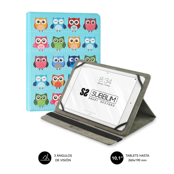 FUNDA TABLET SUBBLIM TRENDY CASE OWLS 10.1"