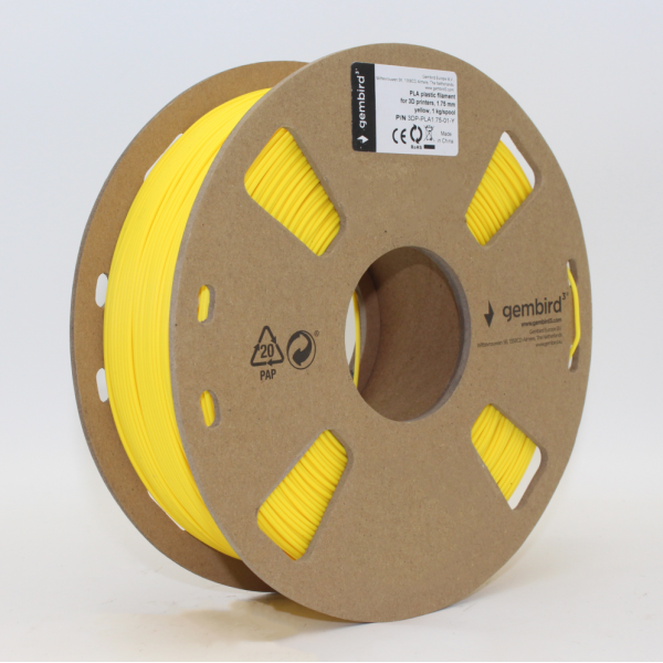 FILAMENTO GEMBIRD  PLA AMARILLO, 1,75 MM, 1 KG