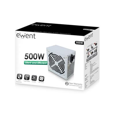 FUENTE ALIMENTACION EWENT ATX 500W V2.3 PRO LINE 3XSATA PPFC