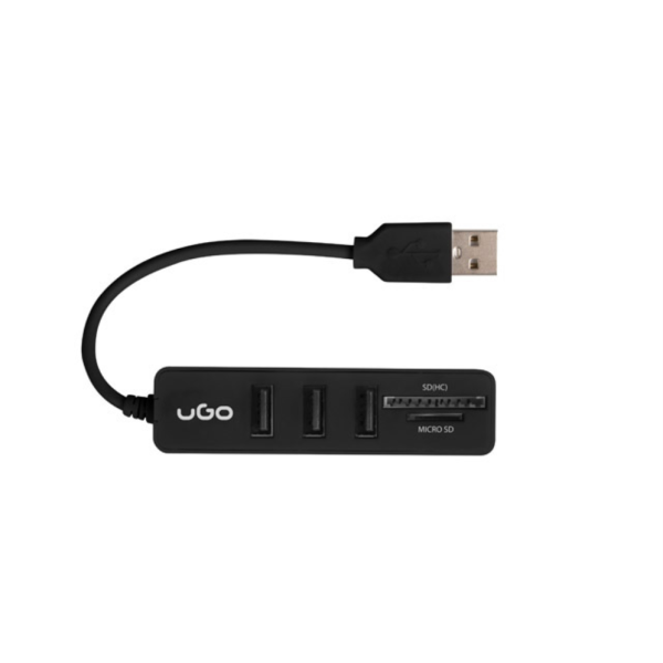 HUB UGO MAIPO HU-200 3XUSB 2.0 + LECTOR TARJETAS SD/MSD