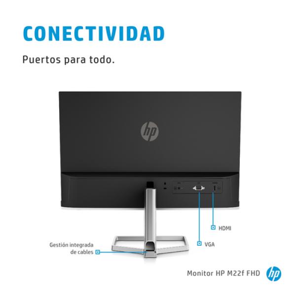 MONITOR HP M22f 21,5" IPS FHD 75HZ FreeSync VGA HDMI PLATA