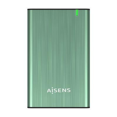 Aisens ASE-2525SGN Caja externa de aluminio Verde para Disco