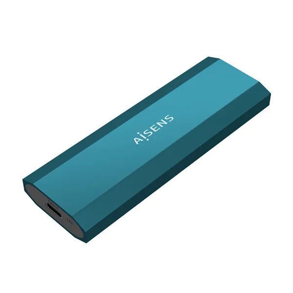 Aisens ASM2-019BLU Caja externa Azul Ultra SLIM para SSD M.2 SATA/NVME a USB-C Sin tornillos