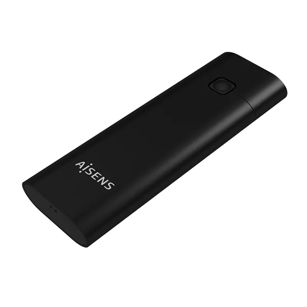 Aisens ASM2-020B Caja externa Negra Ultra SLIM para SSD M.2 NVME (NO soporta SSD SATA M.2) a USB3.1 Sin tornillos