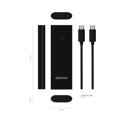 Aisens ASM2-020B Caja externa Negra Ultra SLIM para SSD M.2