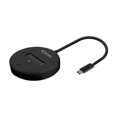 Aisens ASUC-M2D013-BK Mini Docking USB-C redondo para disco SSD