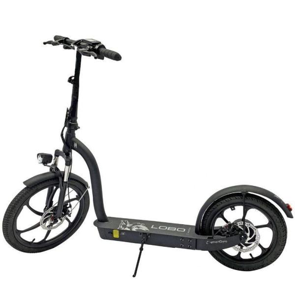 Patinete Eléctrico SmartGyro Lobo/ Motor 500W/ Ruedas 20' y 16'/ 25km/h/ Autonomía 45km/ Negro