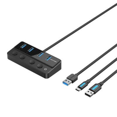 Hub USB 3.0 Vention CHWBF/ 4xUSB/ 1xUSB Tipo-C PD/ Incluye