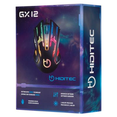 RATÓN HIDITEC GAMING GX12 GMO010002 - SENSOR ÓPTICO -