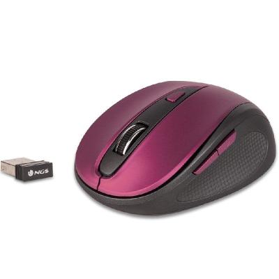 Ratón Inalámbrico NGS Evo Mute/ Hasta 1600 DPI/ Purpura