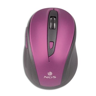 Ratón Inalámbrico NGS Evo Mute/ Hasta 1600 DPI/ Purpura