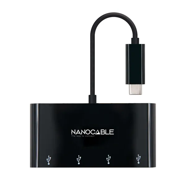 Hub USB Tipo-C Nanocable 10.16.4401-BK / 4xUSB