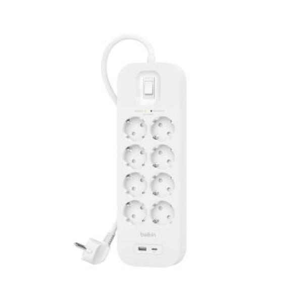 Regleta Alimentacion Belkin Srb003vf2m-v2 Contra Sobretensiones Con 8 Enchufes 1 Usb-c 1usb-a