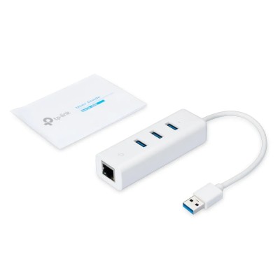 Hub USB 3.0 TP-Link UE330/ 3xUSB/ 1xRJ45/ Blanco