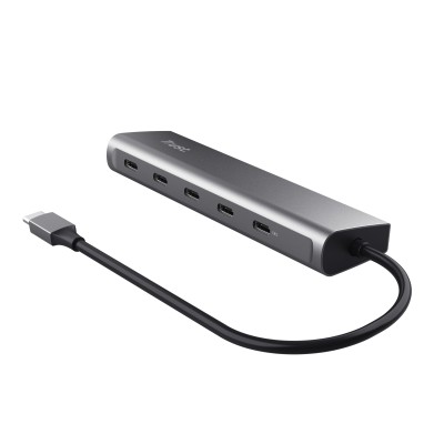 Hub USB Tipo-C Trust Halyx/ 4xUSB Tipo-C/ 1xUSB Tipo-C PD