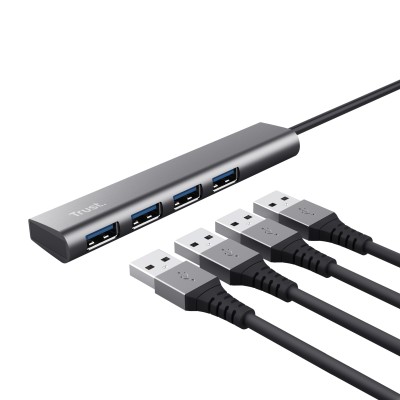 Hub USB Tipo-C Trust Halyx/ 4xUSB