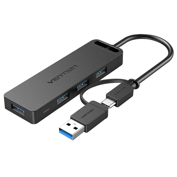 Hub USB 3.0 y Tipo-C Vention CHTBB/ 4xUSB/ USB Tipo-C PD