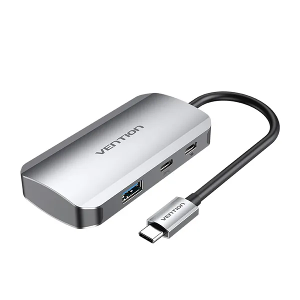 Hub USB Tipo-C Vention TNDHB/ 3xUSB/ 1xUSB Tipo-C/ 1xUSB Tipo-C PD