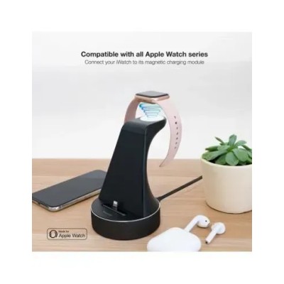 BASE CARGA TOOQ TQCD02L PARA Apple WATCH + iPhone COLOR NEGRO