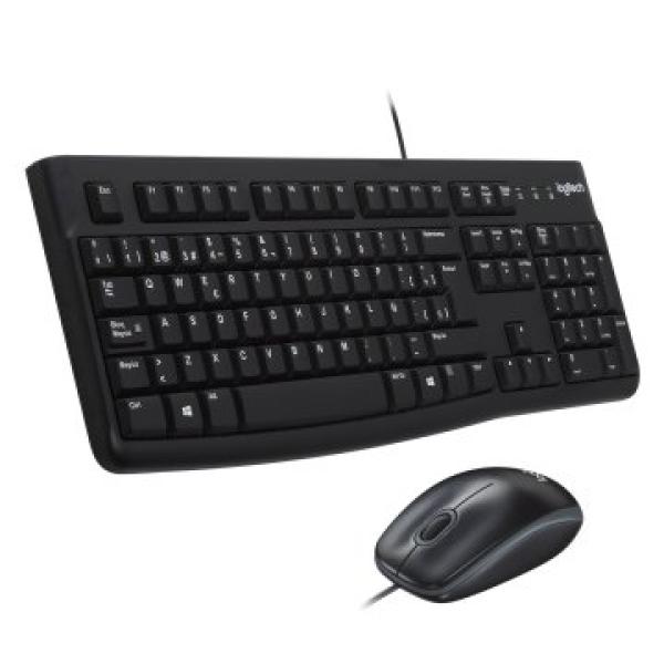 Pack Teclado Y Mouse Logitech Mk120 Con Cable Usb P/n: 920-002550